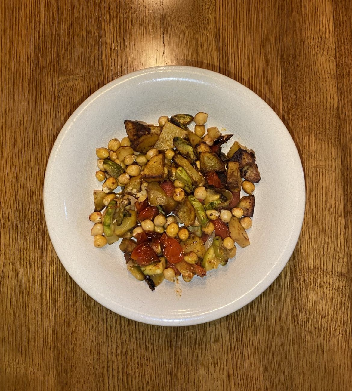 Roasted Potato, Chickpea and Vegetable Tray Bake