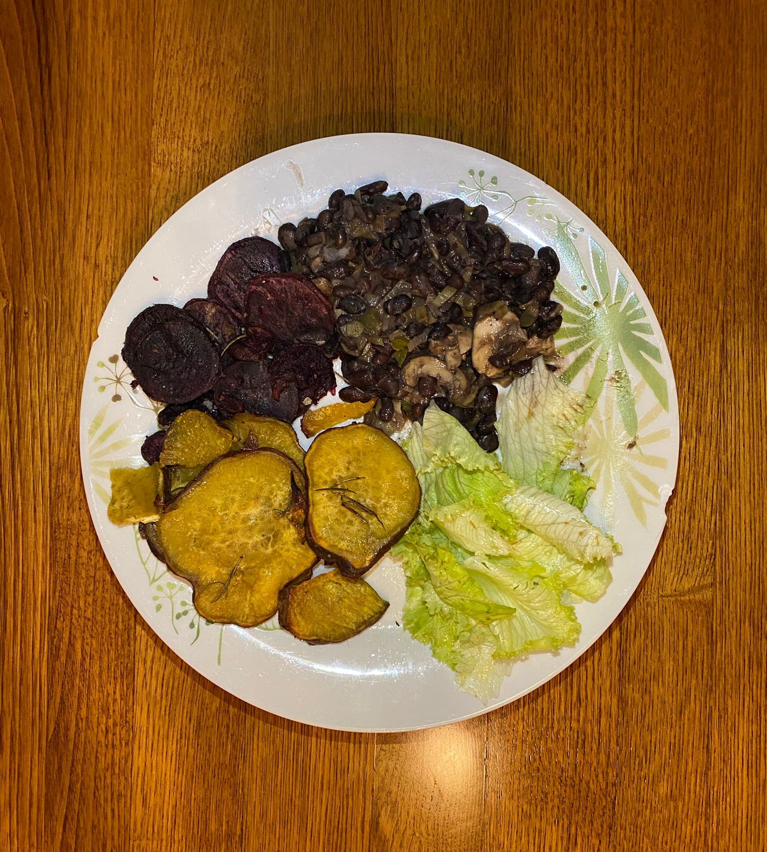 Batata Doce Assada com Feijão Preto