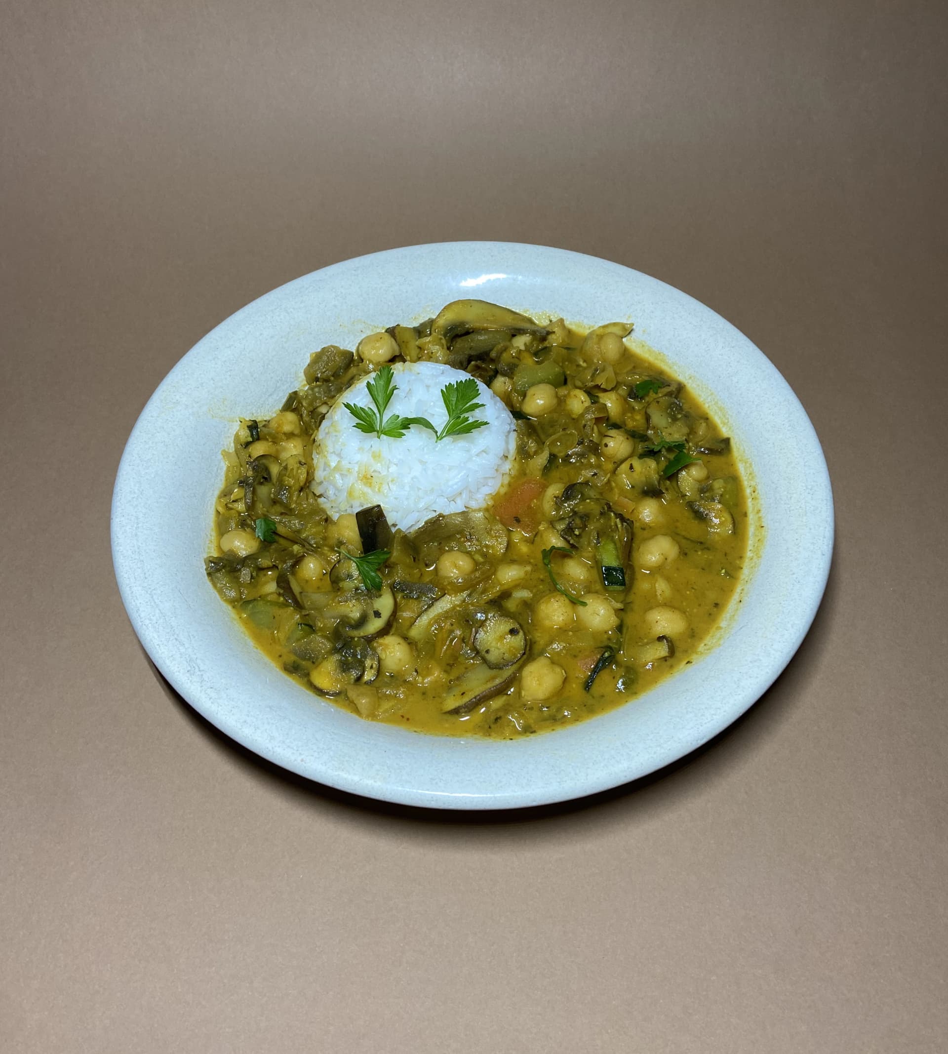 Chickpea Curry with Vegetables and Rice