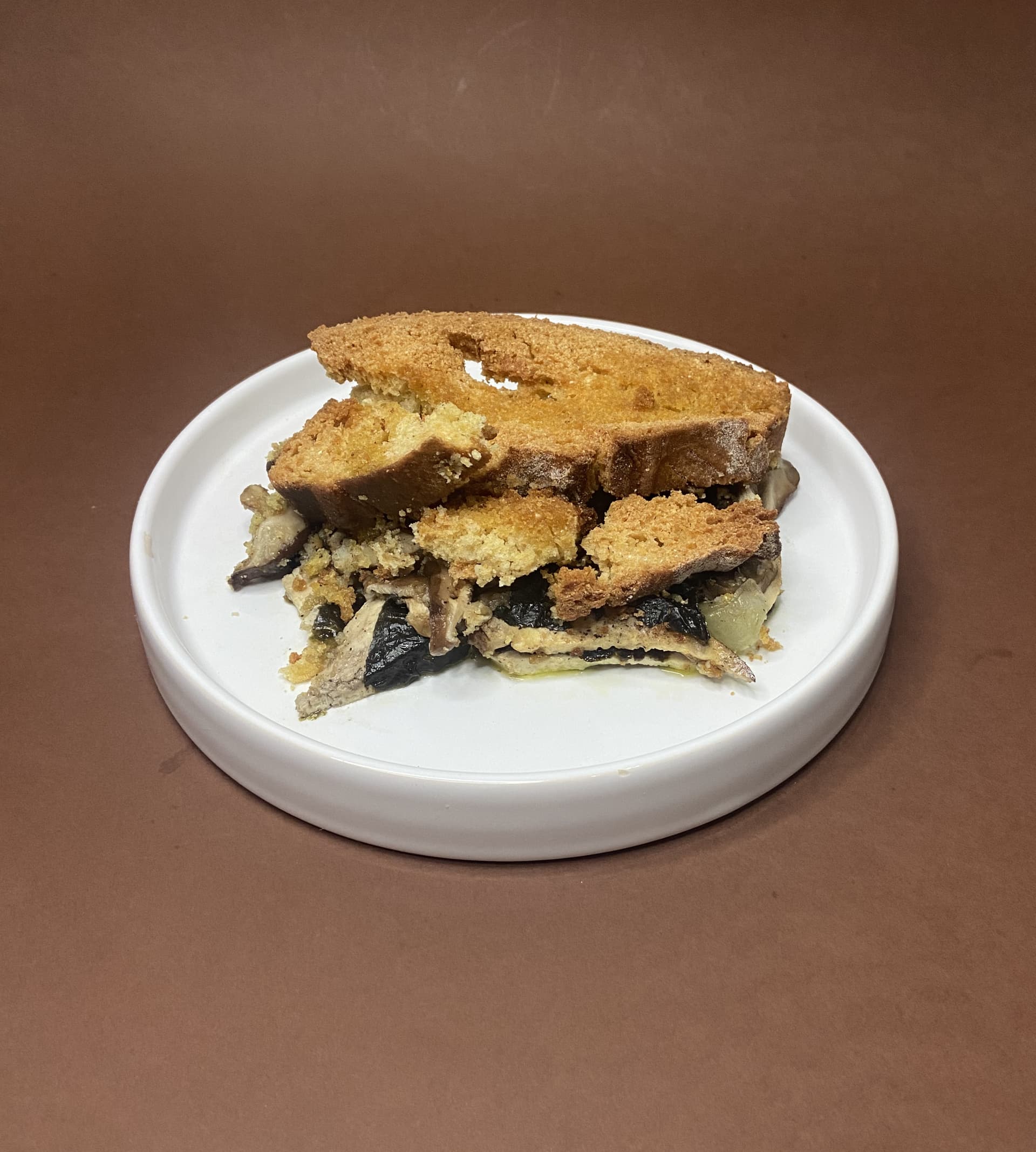 Tofu com Broa no Forno