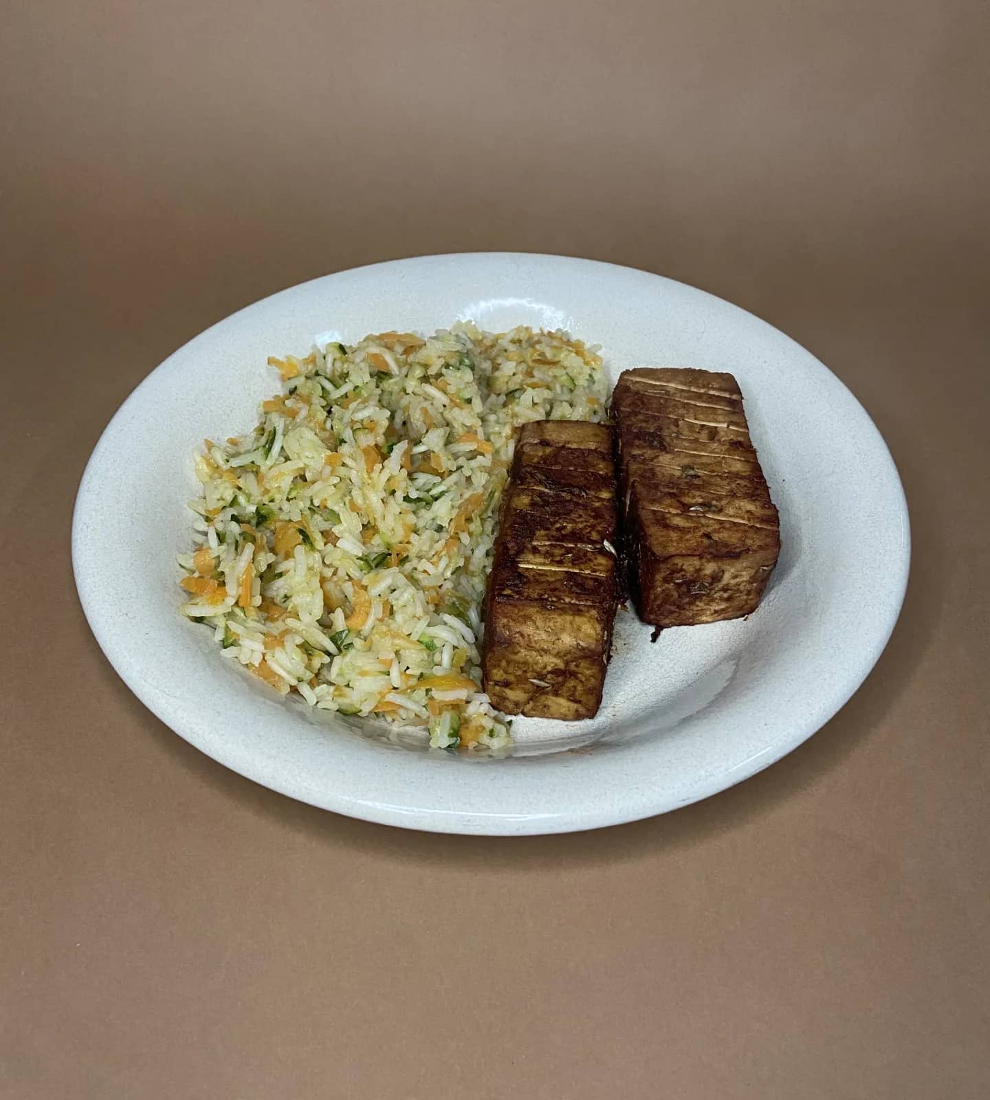 Arroz de Cenoura com Piano de Tofu
